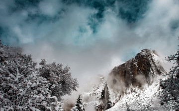 Картинка природа горы снег туман гора
