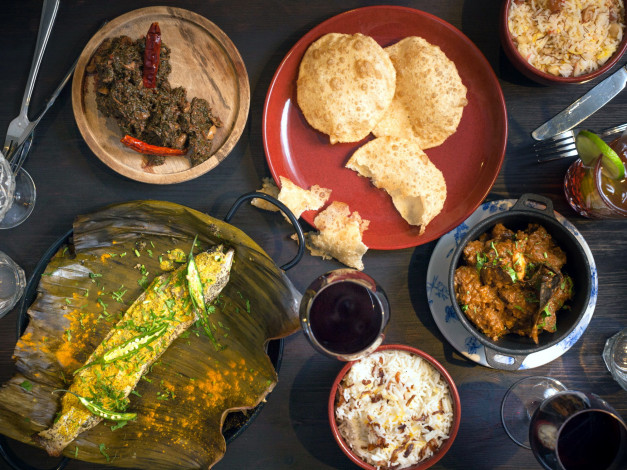 Обои картинки фото еда, разное, рыба, мясо, кухня, индийская