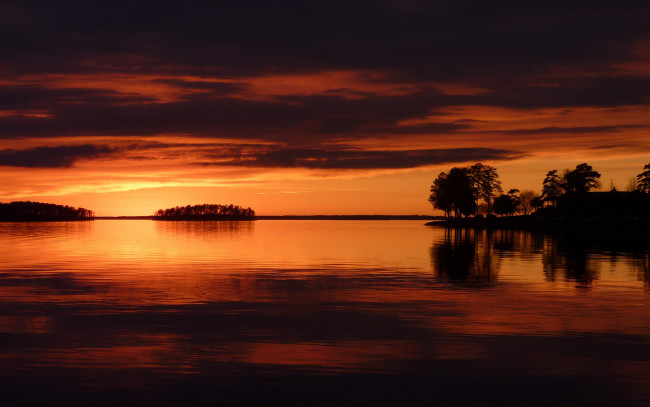 Обои картинки фото природа, восходы, закаты, закат, озеро