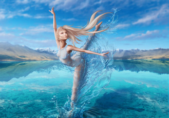 Картинка фэнтези девушки девушка фон поза вода