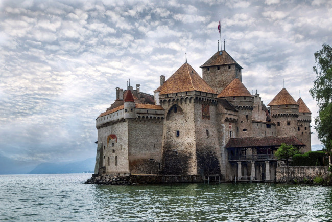 Обои картинки фото города, шильонский замок , швейцария, chillon