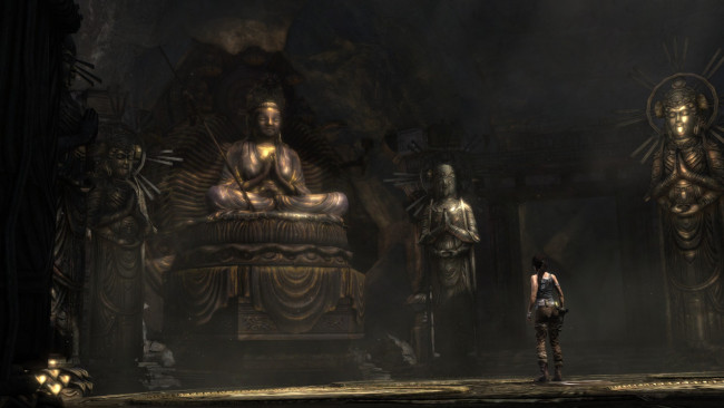 Обои картинки фото видео игры, rise of the tomb raider, лара, крофт, статуи