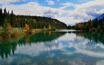 обоя cascade pond, banff national park, alberta, природа, реки, озера, cascade, pond, banff, national, park