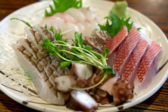 Картинка еда рыба морепродукты суши роллы осьминог соя