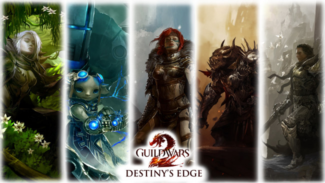 Обои картинки фото видео, игры, guild, wars, существо, дракон, воин