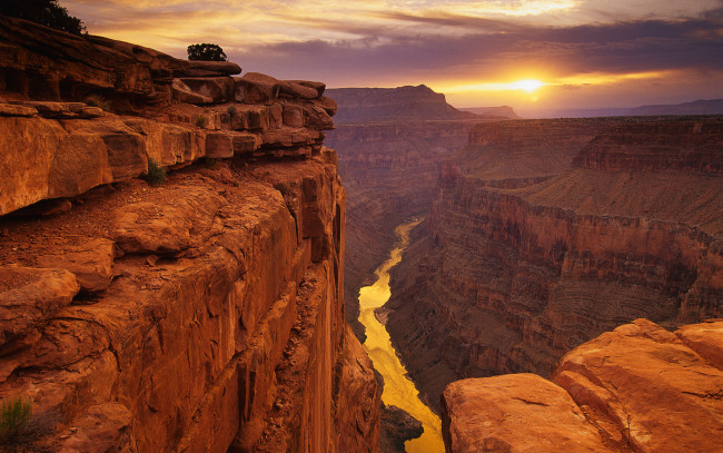 Обои картинки фото природа, горы, каньон, плато, река