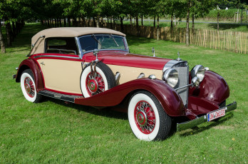 обоя mercedes 500 k cabriolet c - 1935, автомобили, выставки и уличные фото, выставка, автошоу, ретро, история