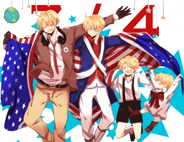 Обои картинки фото аниме, hetalia,  axis powers, america