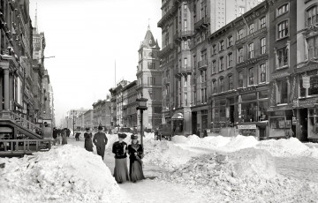 Картинка разное ретро +винтаж кареты люди зима снег улица город