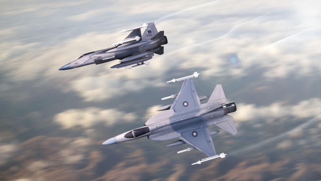Обои картинки фото chengdu jf-17, авиация, боевые самолёты, ввс, пакистана, военно-воздушные, силы, китая, истребители