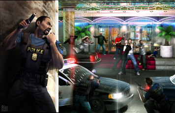 обоя видео игры, 25 to life, полиция, заложники, бандиты, стрельба