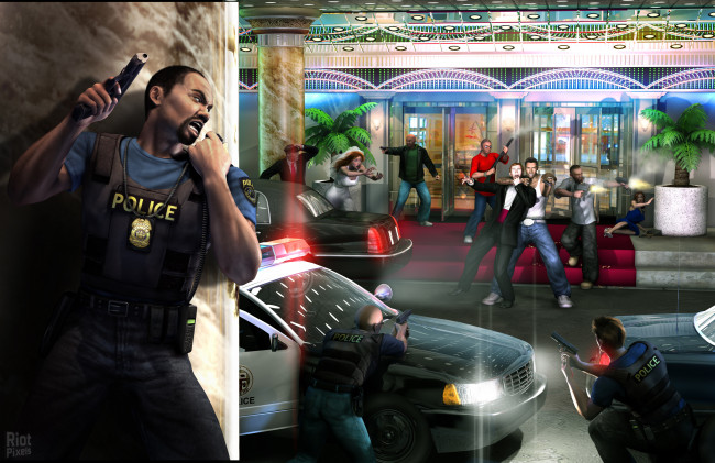Обои картинки фото видео игры, 25 to life, полиция, заложники, бандиты, стрельба