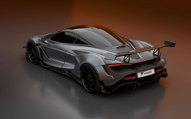 Обои картинки фото 2020 prior design mclaren 720s, автомобили, 3д, mclaren, 720s, price, design, 2020, гиперкар, экстерьер, тюнинг, черные, колеса, матовый, серый, британский, суперкар