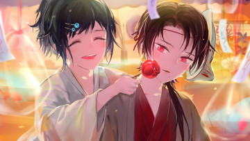 обоя аниме, touken ranbu, танец, мечей