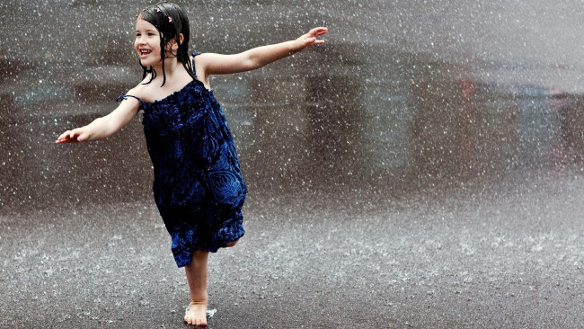 Обои картинки фото разное, люди, девочка, дождь