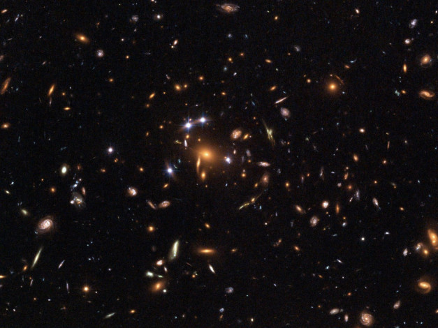 Обои картинки фото пять, квазаров, космос, галактики, туманности
