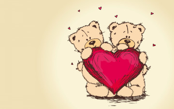 Картинка праздничные день св валентина сердечки любовь медвежонок сердечко