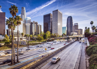 Картинка города лос-анджелес+ сша дорога дома лос-анжелес небоскребы