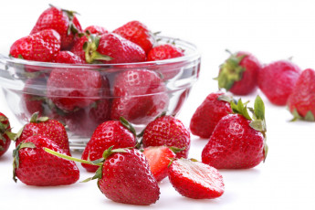 Картинка еда клубника +земляника клубники свежие ягоды bowl strawberries fresh berries миска