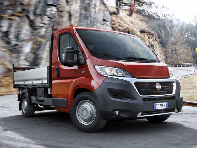 Обои картинки фото автомобили, fiat, ducato, tipper, красный