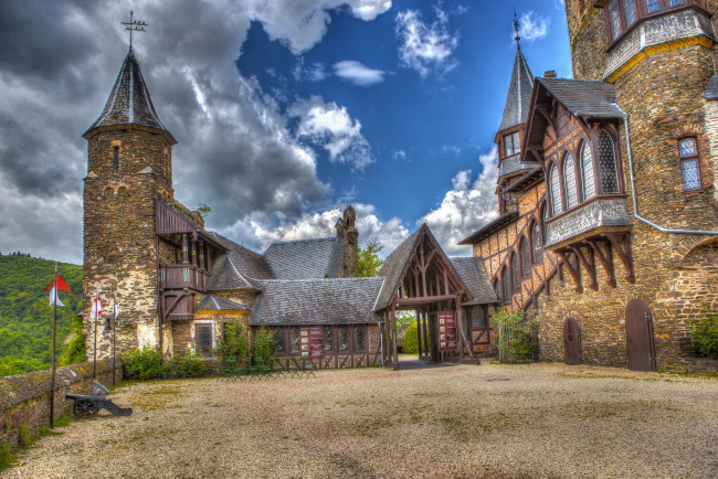 Обои картинки фото reichsburg castle - cochem,  germany, города, - дворцы,  замки,  крепости, германия, кохем, замок