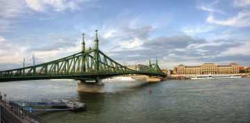 обоя budapest - freiheitsbr&, 252, cke, города, будапешт , венгрия, река, мост
