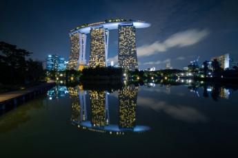 Картинка города сингапур+ сингапур marina bay отель огни ночь