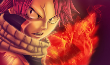 Картинка аниме fairy+tail огонь волшебник чародей маг дракон dragneel natsu