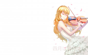 Картинка аниме shigatsu+wa+kimi+no+uso фон взгляд девушка