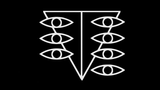 Обои картинки фото аниме, evangelion, организация, эмблема, seele, глаз, треугольник