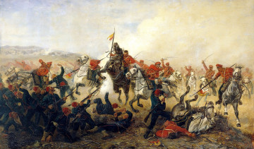 Картинка рисованное виктор+мазуровский война атака бой лошади турки