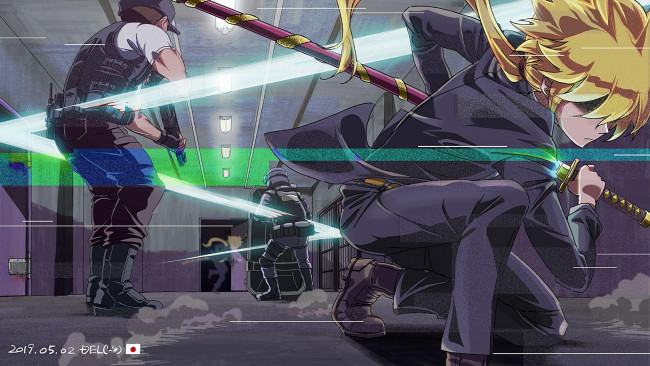 Обои картинки фото видео игры, katana zero, парень, меч, скорость, трупы