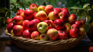 Картинка 3д+графика еда- food яблоки