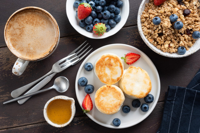 Обои картинки фото еда, блины,  оладьи, завтрак
