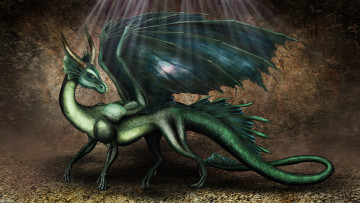 Картинка фэнтези драконы хвост рога крылья