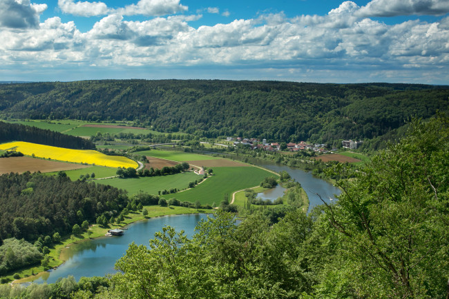 Обои картинки фото германия, бавария, риденбург, природа, пейзажи, пейзаж, река, деревья