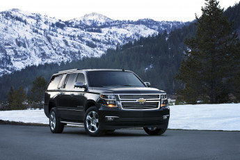 Картинка 2015+chevrolet+suburban+ltz автомобили chevrolet черный suburban дорога горы