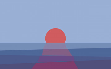 Картинка векторная+графика природа небо отражение море закат солнце