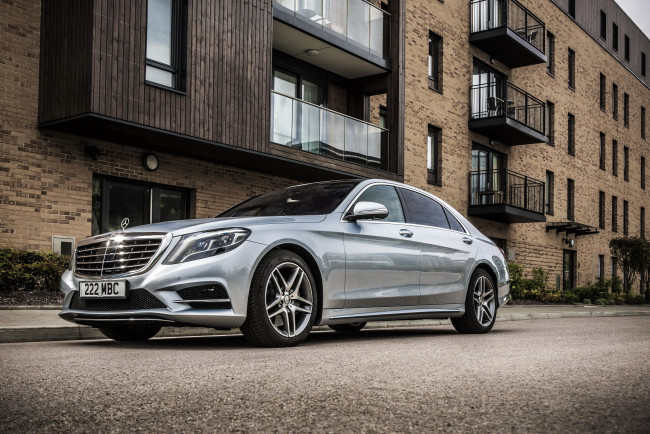 Обои картинки фото 2014 mercedes-benz s300 bluetec hybrid, автомобили, mercedes-benz, город, серебристый