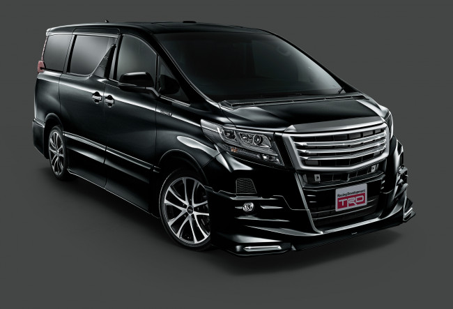 Обои картинки фото автомобили, toyota, trd, alphard, hybrid, 2015г, темный