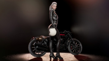 Картинка мотоциклы мото+с+девушкой indian мотоцикл девушка шлем artist artwork