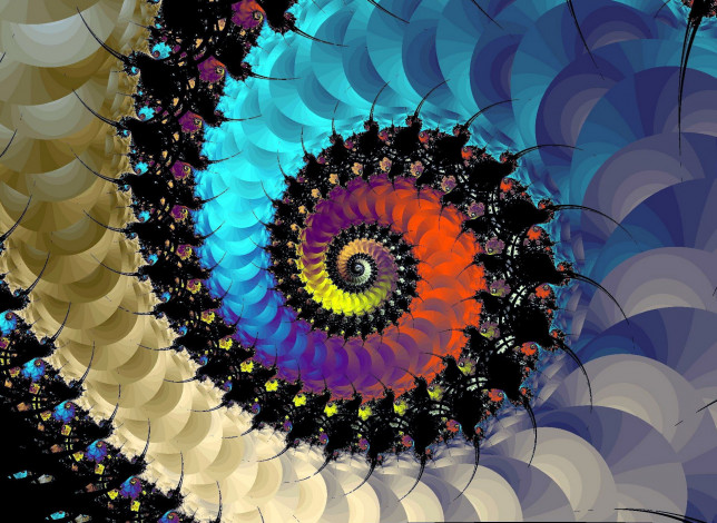 Обои картинки фото 3д графика, фракталы , fractal, цвета, орнамент, спираль