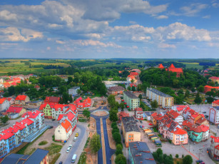 Картинка города -+панорамы польша нидзица фотография с дрoна карусели