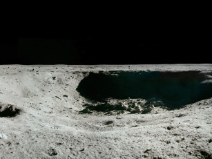 обоя панорама, восточного, кратера, космос, луна