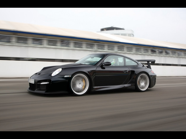 Обои картинки фото 2008, techart, gtstreet, rs, based, on, porsche, 911, gt2, black, автомобили