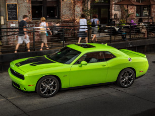 обоя автомобили, dodge, 2015г, зелений, lc, r-t, challenger