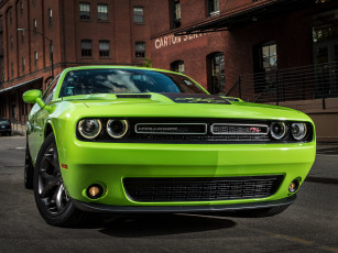 обоя автомобили, dodge, зелений, r-t, challenger, lc, 2015г