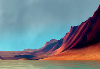 Картинка 3д+графика природа+ nature море горы