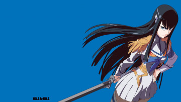 Картинка аниме kill+la+kill kiryuuin satsuki девушка оружие фон взгляд