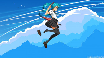 Картинка аниме vocaloid небо волосы девушка арт облака hatsune miku